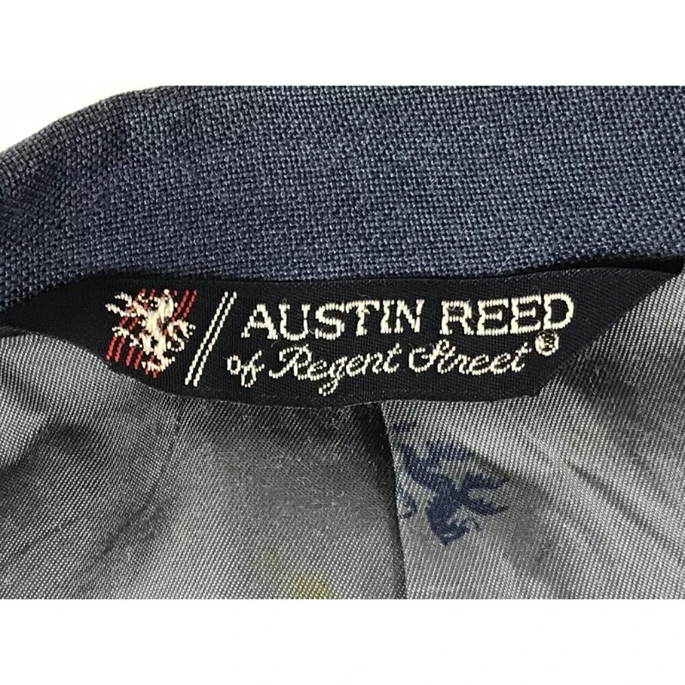 Austin Reed Mens Blue Inner Pockets Long Sleeve Collared Blazer Jacket Size L - Picture 6 of 10